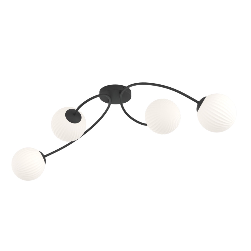 Prisadený luster VIBRA 4xE14/10W/230V čierna/biela