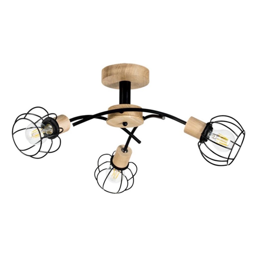 Prisadený luster VIVIANE 3xE27/60W/230V dub