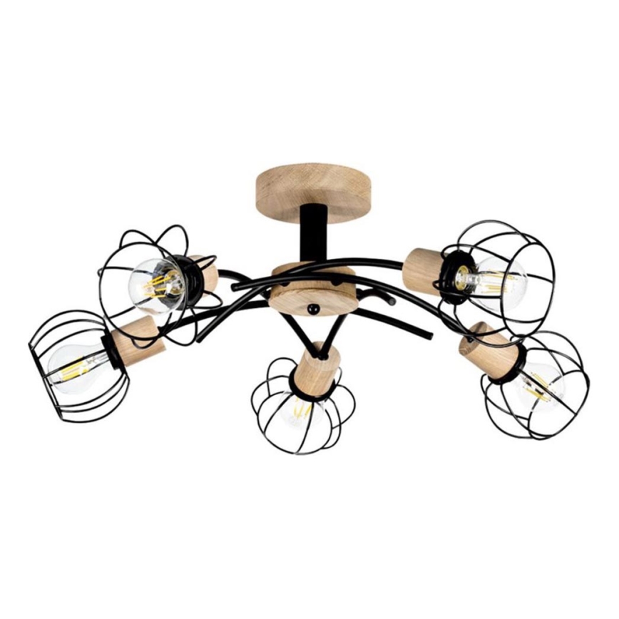 Prisadený luster VIVIANE 5xE27/60W/230V dub