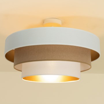 Prisadený luster WENTA 1xE27/60W/230V pr. 50 cm biela/hnedá