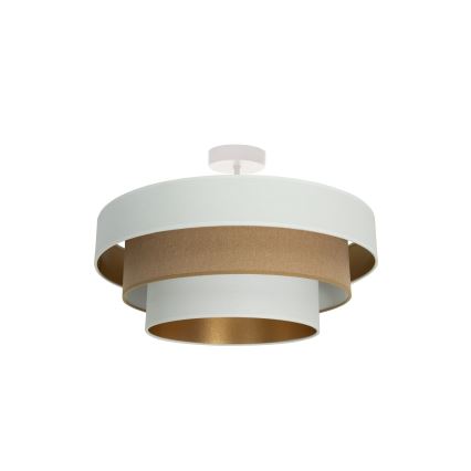 Prisadený luster WENTA 1xE27/60W/230V pr. 50 cm biela/hnedá