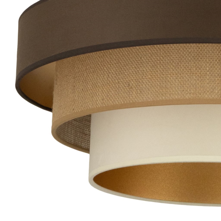 Prisadený luster WENTA 1xE27/60W/230V pr. 50 cm hnedá/juta/béžová