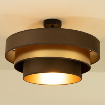 Prisadený luster WENTA 1xE27/60W/230V pr. 50 cm hnedá/zlatá