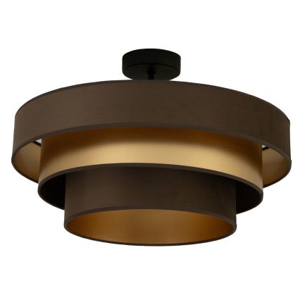 Prisadený luster WENTA 1xE27/60W/230V pr. 50 cm hnedá/zlatá