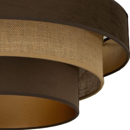 Prisadený luster WENTA 1xE27/60W/230V priemer 50 cm hnedý/juta