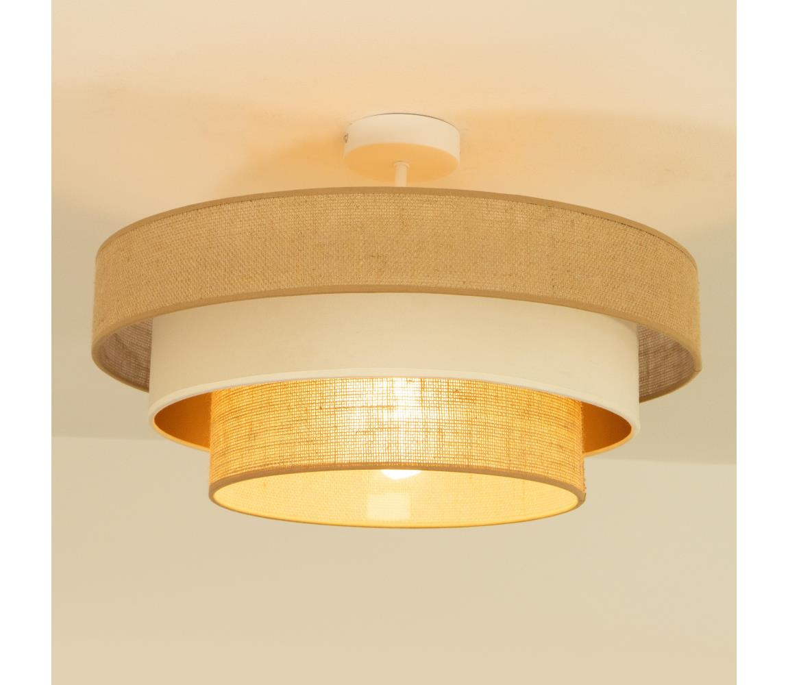 Prisadený luster WENTA, 1×E27, 60 W, 230 V, priemer 50 cm, juta/béžová H0719