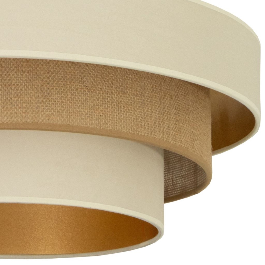Prisadený luster WENTA 1×E27/60W/230V, priemer 50 cm, béžový/juta