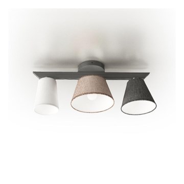 Prisadený luster YOKE 3xE14/40W/230V šedé drevo