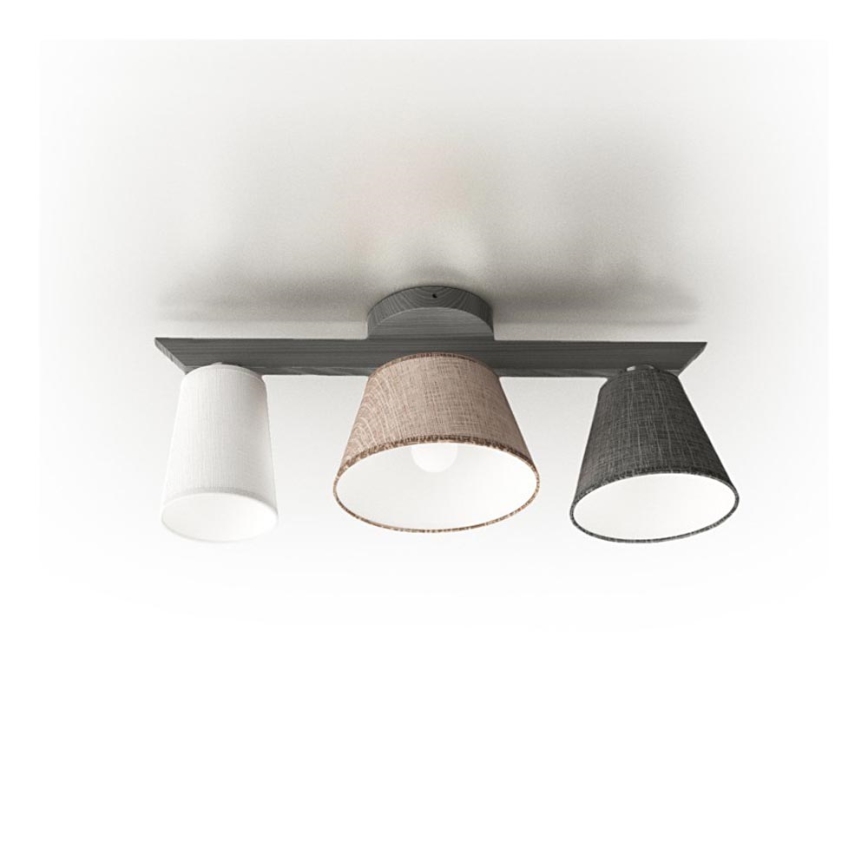 Prisadený luster YOKE 3xE14/40W/230V šedé drevo
