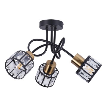 Prisadený luster ZAHARA 3xE27/10W/230V čierny