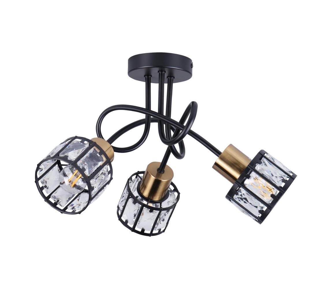 Prisadený luster ZAHARA 3xE27/10W/230V čierny 336781