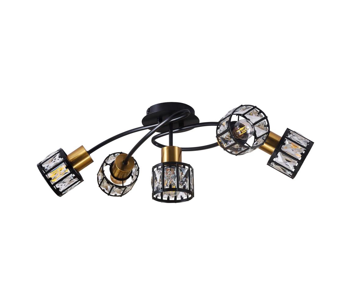 Prisadený luster ZAHARA 5xE27/10W/230V čierna 336804