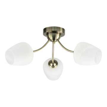 Prisadený luster ZINA 3xE27/40W/230V mosadz/biela