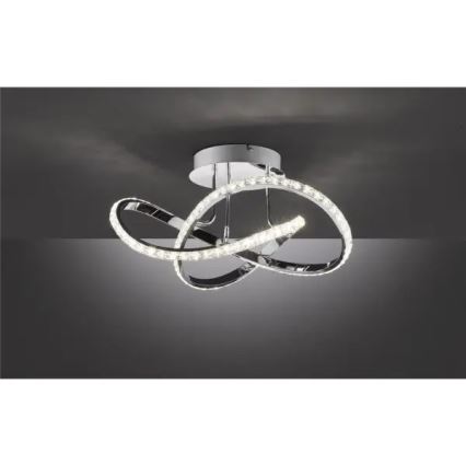 Prisadený stmievateľný LED luster ABRO LED/26W/230V lesklý chróm