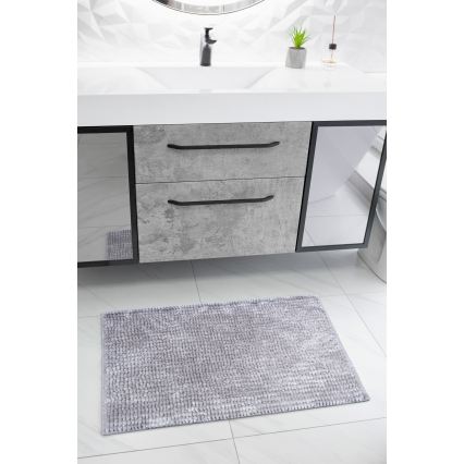 Protišmyková kúpeľňová predložka CHENILLE 50x80 cm šedá