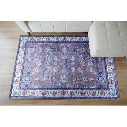 Protišmykový orientálny koberec PRINT SHINE 70x140 cm modrý