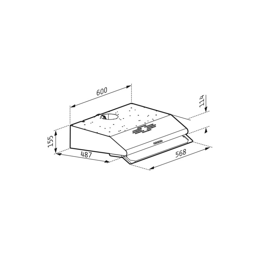 Pyramis 65029502 - Digestor s dvomi motormi STANDARD 60 cm nerez