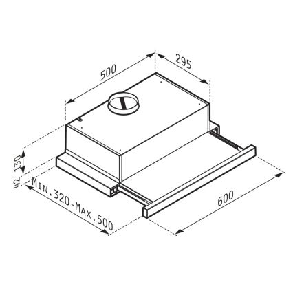 Pyramis 65040001 - Digestor SLIDING NT 60 cm biela