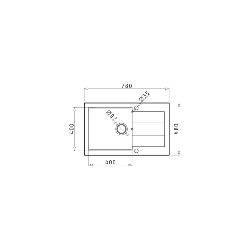 Pyramis 70083701 - Kuchynský drez SPARTA PLUS LUX 78x48 cm granit/čierna