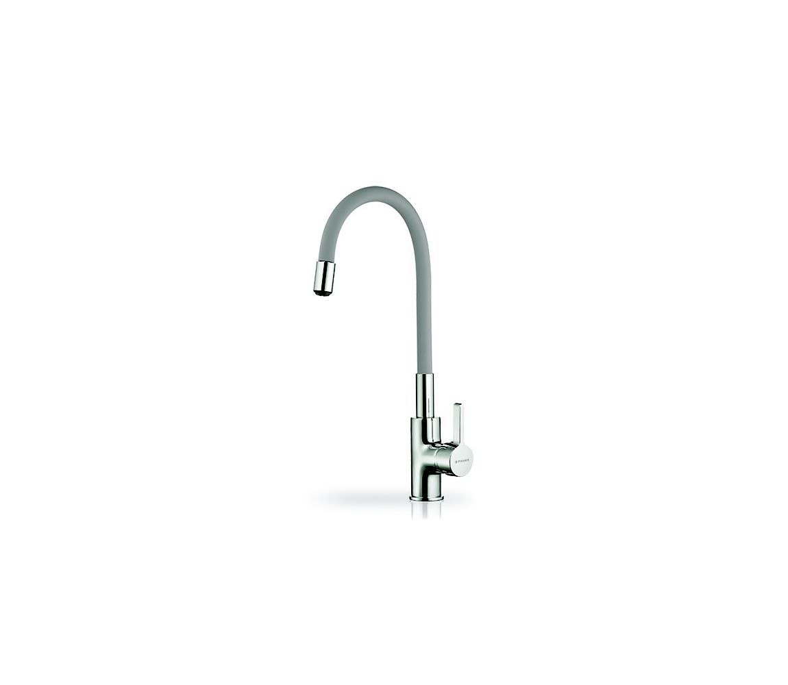 Pyramis 90938001 - Kuchynská batéria FLESSI s flexibilným ramienkom, sivá 90938001