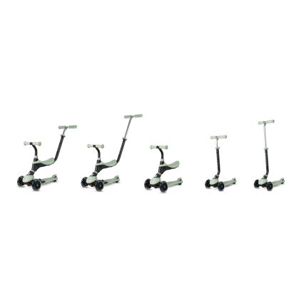 QPlay - Detská kolobežka s LED kolieskami 5 v 1 SEMA PRO zelená