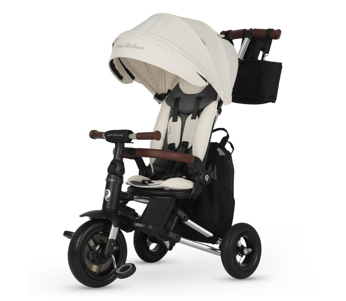 QPlay - Detská trojkolka 5v1 NOVA DELUXE béžová S702_Beige