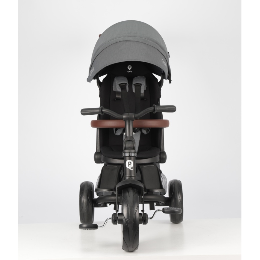 QPlay - Detská trojkolka 7 v 1 COMFO MAX sivá