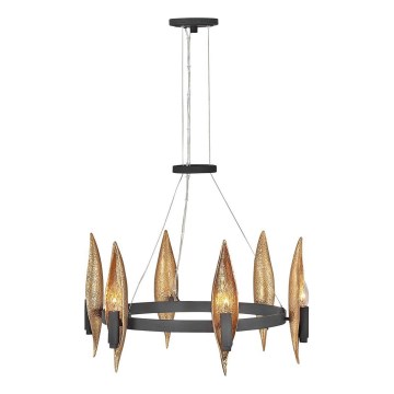 Quintiesse - Luster na lanku WILLOW 6xE14/40W/230V, priemer 61 cm, zlatá/čierna