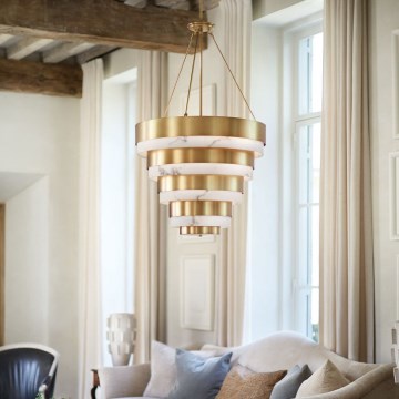 Quintiesse - Luster na tyči ECHELON 8xE14/40W/230V zlatý