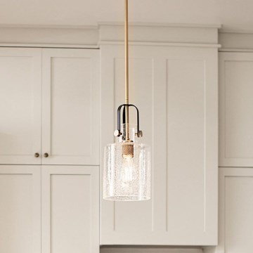 Quintiesse - Luster na tyči KITNER 1xE27/60W/230V pr. 18 cm zlatá/čierna