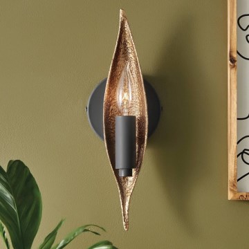 Quintiesse - Nástenné svietidlo WILLOW 1xE14/40W/230V zlatá/čierna