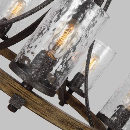 Quintiesse - Luster na reťazi ANGELO 5xE27/60W/230V dubový dekor