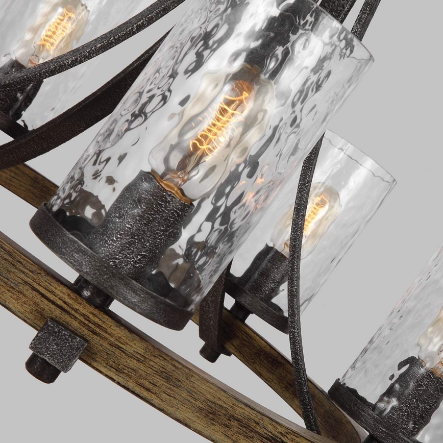 Quintiesse - Luster na reťazi ANGELO 5xE27/60W/230V dubový dekor