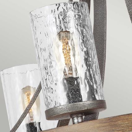 Quintiesse - Luster na reťazi ANGELO 6xE27/60W/230V dubový dekor