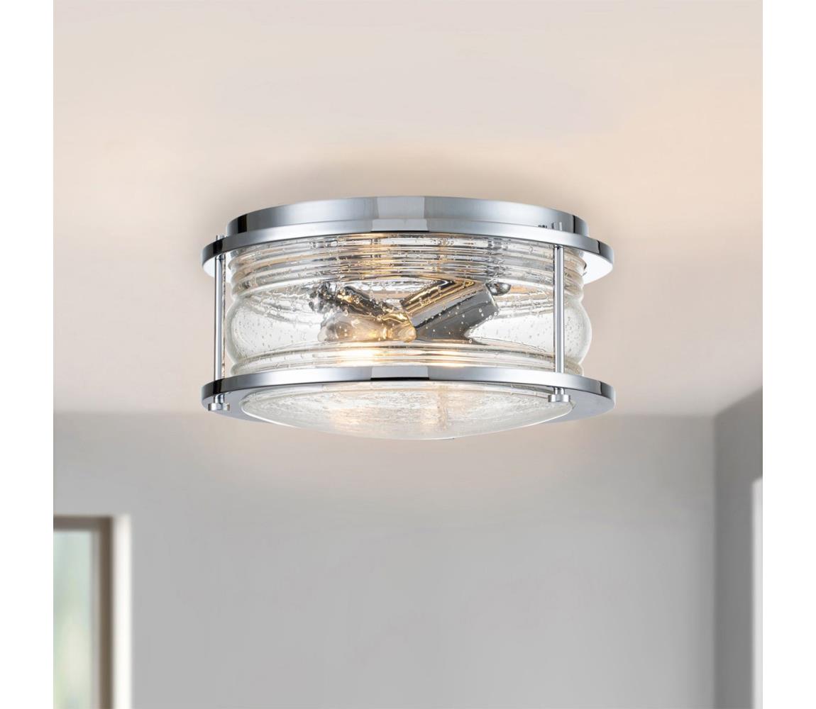 Elstead Quintiesse QN-ASHLANDBAY-F-PC-BATH-Kúpeľňové stropné svietidlo ASHLAND 2xE27/60W/230V IP44 QN-ASHLANDBAY-F-PC-BATH