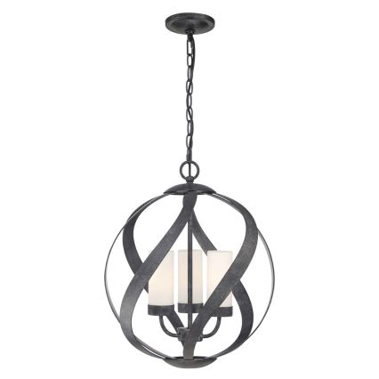 Quintiesse - Vonkajší luster na reťazi BLACKSMITH 3xE14/40W/230V priemer 40,7 cm IP44 čierna