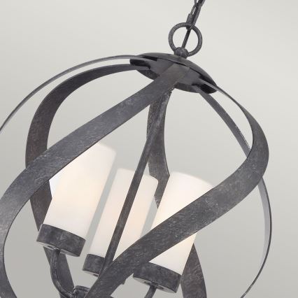 Quintiesse - Vonkajší luster na reťazi BLACKSMITH 3xE14/40W/230V priemer 40,7 cm IP44 čierna