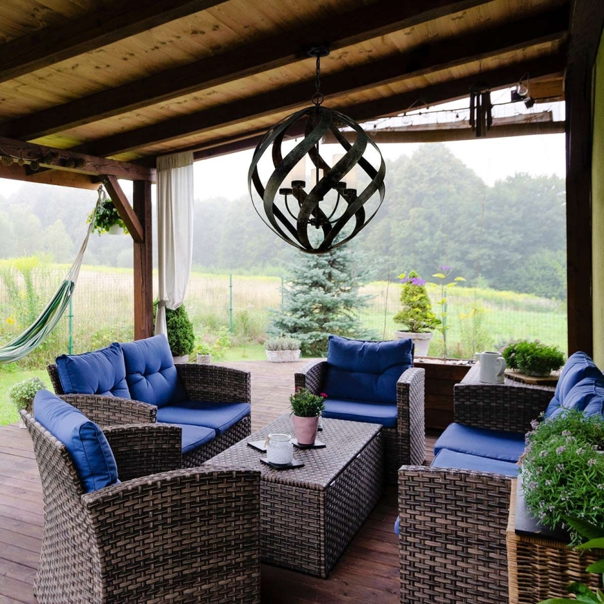 Quintiesse - Vonkajší luster na reťazi BLACKSMITH 5xE14/40W/230V pr. 66,4 cm IP44 čierny