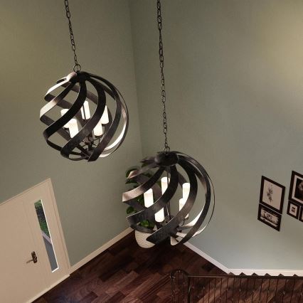 Quintiesse - Vonkajší luster na reťazi BLACKSMITH 5xE14/40W/230V pr. 66,4 cm IP44 čierny