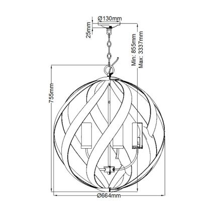 Quintiesse - Vonkajší luster na reťazi BLACKSMITH 5xE14/40W/230V pr. 66,4 cm IP44 čierny