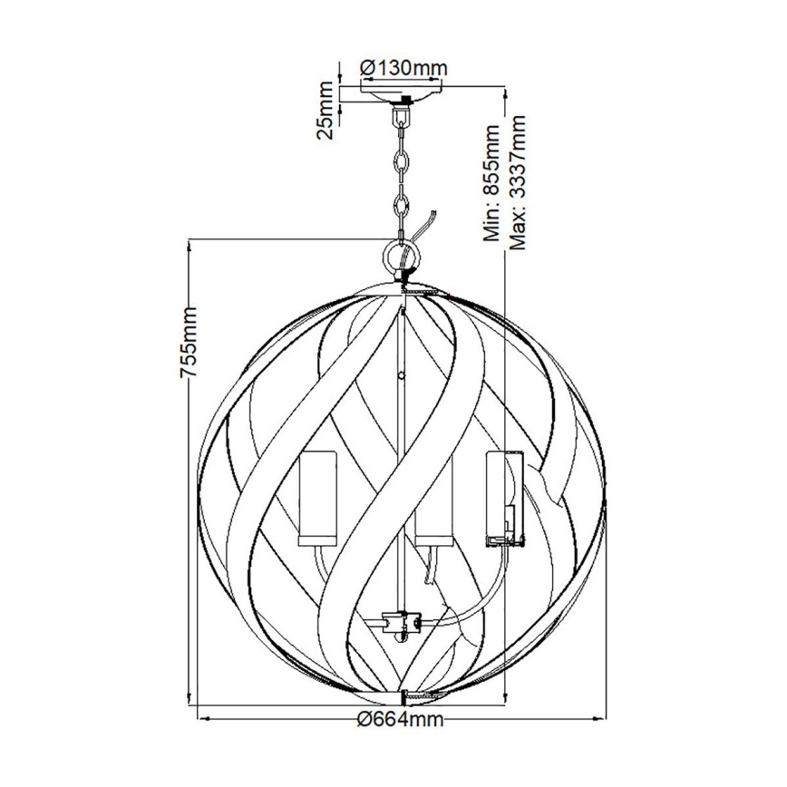 Quintiesse - Vonkajší luster na reťazi BLACKSMITH 5xE14/40W/230V pr. 66,4 cm IP44 čierny