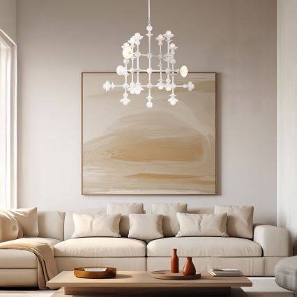 Quintiesse - Luster na tyči CADENCE 18xE14/40W/230V biela