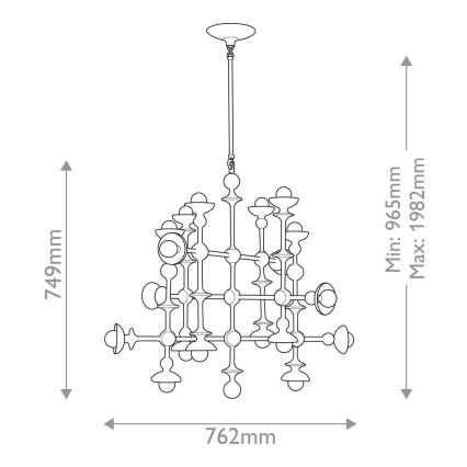 Quintiesse - Luster na tyči CADENCE 18xE14/40W/230V biela