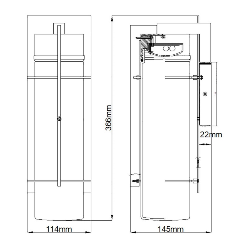 Quintiesse - LED vonkajšie nástenné svietidlo EAMES M LED/10W/230V IP44 čierna