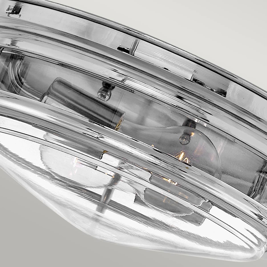 Quintiesse - Vonkajšie stropné svietidlo HADRIAN 2xE27/40W/230V Ø 27,8 cm IP44 lesklý chróm