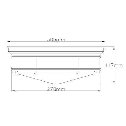 Quintiesse - Vonkajšie stropné svietidlo HADRIAN 2xE27/40W/230V pr. 27,8 cm IP44 lesklý chróm
