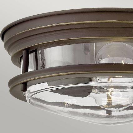 Quintiesse - Vonkajšie stropné svietidlo HADRIAN 2xE27/40W/230V pr. 27,8 cm IP44 bronzové