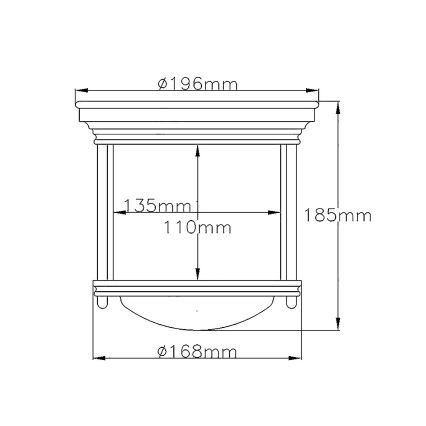 Quintiesse - Vonkajšie stropné svietidlo HADRIAN 1xE27/60W/230V pr. 16,8 cm IP44