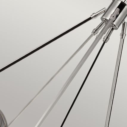 Quintiesse - Luster na tyči HARPER 7xE14/60W/230V Ø 81,3 cm lesklý chróm/dymové sklo