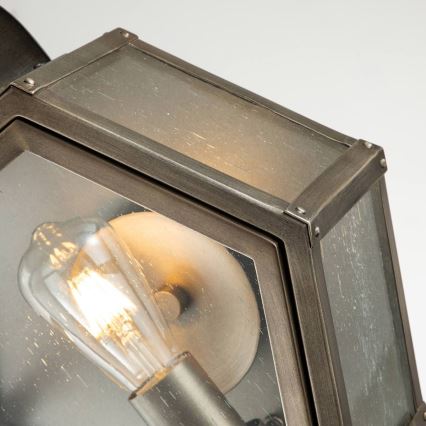 Quintiesse - Vonkajšie nástenné svietidlo HEATH M 1xE27/60W/230V IP44 bronzové